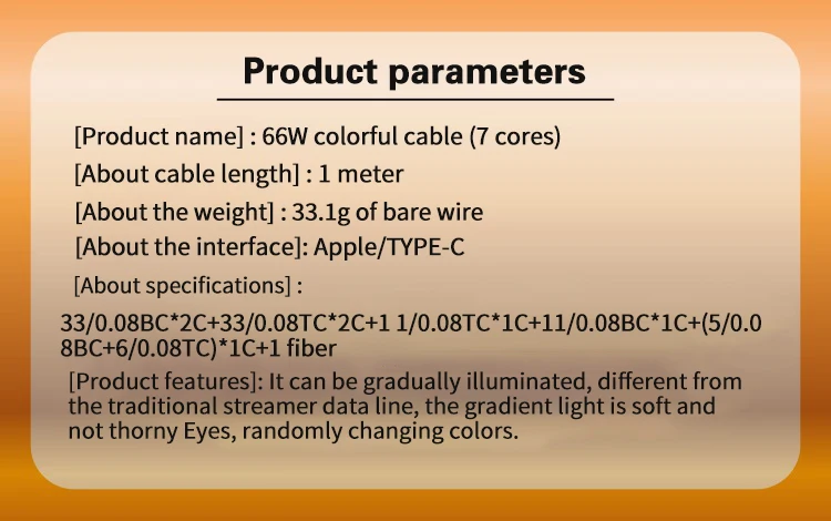 6A 66W Super Fast Charge Cable RGB Multicolor Gradient Light Data Cord for Huawei Mate 40 Pro Xiaomi 12 Mi 11 Samsung S22 S21 1M hdmi cable for android 