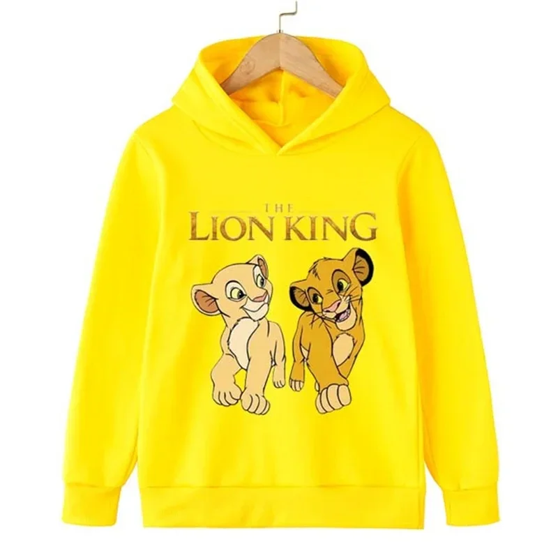 thumbnail image 1 of Sudadera con capucha con estampado de dibujos animados de animales del rey león Simba para niños y niñas, camisetas de manga larga, 1 of 5