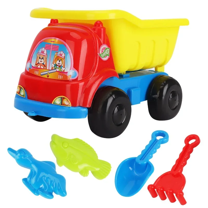 5 Pcs/set Children Beach Toys Sand Play Kit Baby Summer Digging  Tool with Shovel  Outdoor Toy Set Box for Kid 5