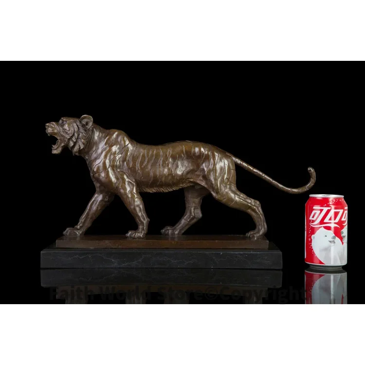

GOOD -TOP COOL -office home LIVING ROOM TOP ART Decor --46CM LARGE Wild CAT animal tiger ART bronze statue sculpture Decoration