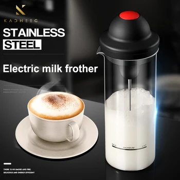 Portable Electric Milk Frother Semi-automatic Stainless Steel Mixing Head Coffee Stirrer 400ml Household Milk Frother 1