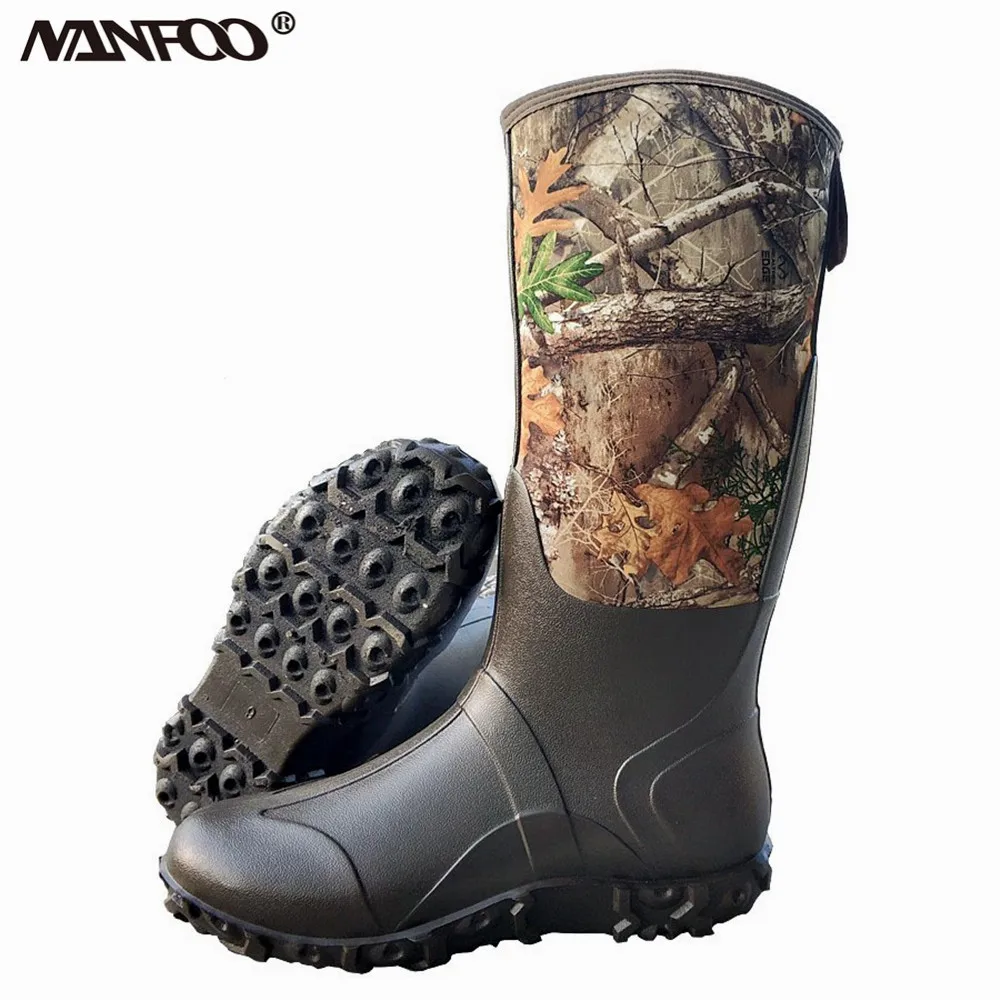 Bottes de pêche et chasse imperméables pour hommes, camouflage bionique arboricole, idéales pour le jardin et lavage auto