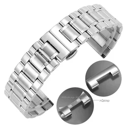 Premium Stainless Steel Curved End Watch Strap - Versatile Metal Wristband - 17mm (Steel - no logo)