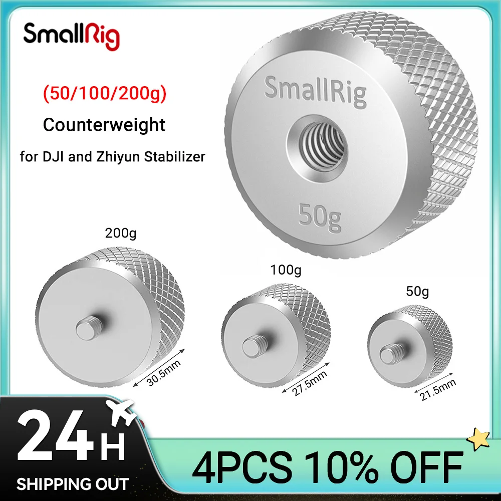 Contrappeso Smallrig (50G) Per Stabilizzatori Cardanici Dji Rs 2/Rsc 2/Rs3/Rs3 Pro Per Zhiyun-Tech 1/4 Thread Per Bilanciamento Video 2459