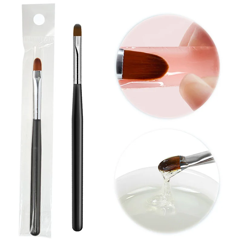 1Pc Nail Art Brush Black Handle Pattern Acrylic UV Gel Extension Coating Drawing Painting Pen DIY Manicure Accessories Nail Tool