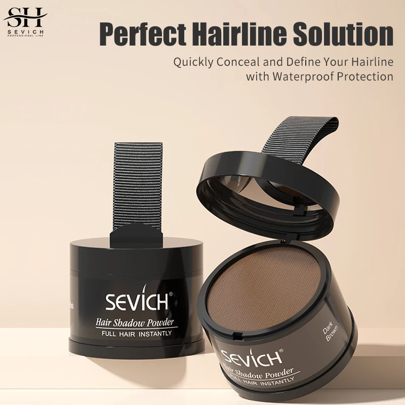 Sevich Hairline Powder Instantly Conceals Hair Loss Root Touch Up Powder Hair Loss Cover Up Shadow Black Fibers hair building powder hair building fibers hair coloring product