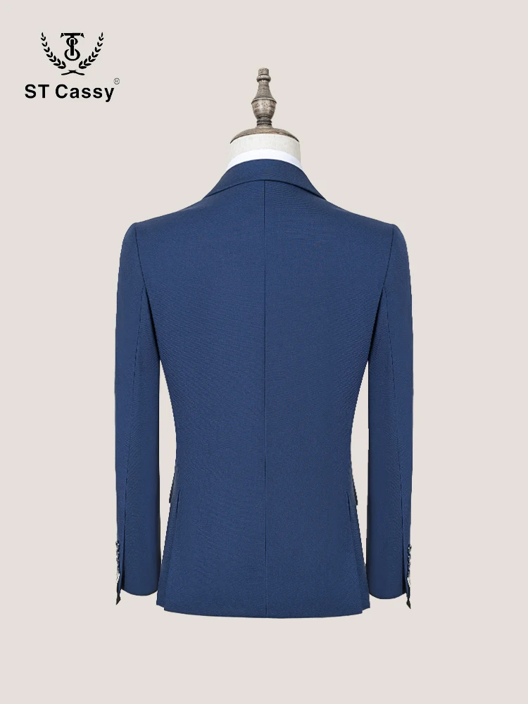 Men's Suit Slim Fit Solid Color Suit Formal Business Office Single Breasted Coat Pants 2 Pieces Set