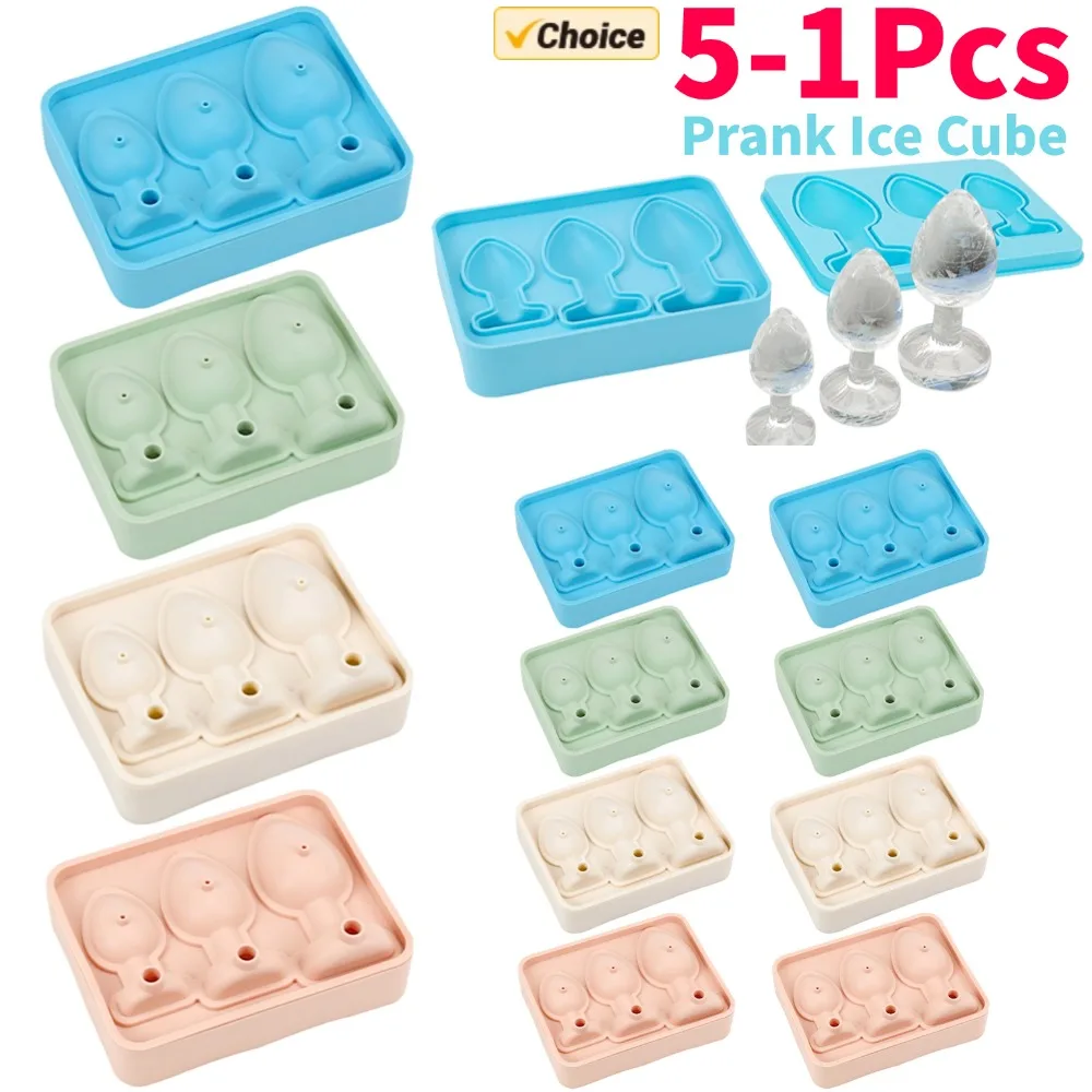Silicone Prank Butt Plug Shaped Ice Cube Mold Whiskey Cocktails Ice Cube Tray Household DIY Funny Shape Ice Maker Novelty Gifts