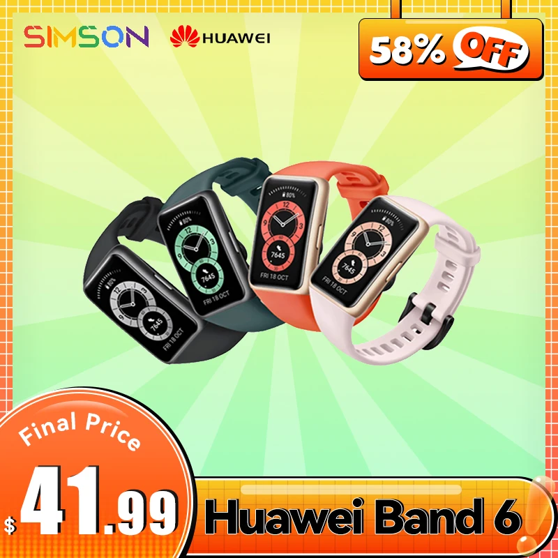 Смарт-браслет Huawei Band 6 с диагональю 1 47 дюйма | Электроника