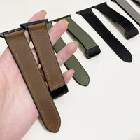 Bracelet en cuir et Silicone pour Apple Watch 10 42 46mm Ultra2 49mm 44mm 45 41mm 40mm 38 42mm, pour iwatch série 9 8 7 SE 6 3