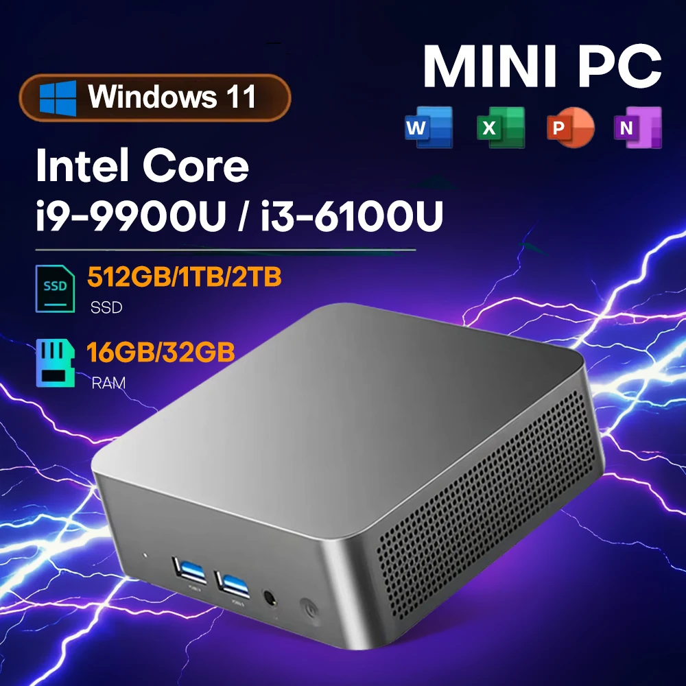 2026 Mini Pc Intel Core i9 9900U i3 6100U Windows 11 PC Gamer Computer 16GB/32GB RAM 1TB SSD Office Study Gaming Mini PC Desktop 1