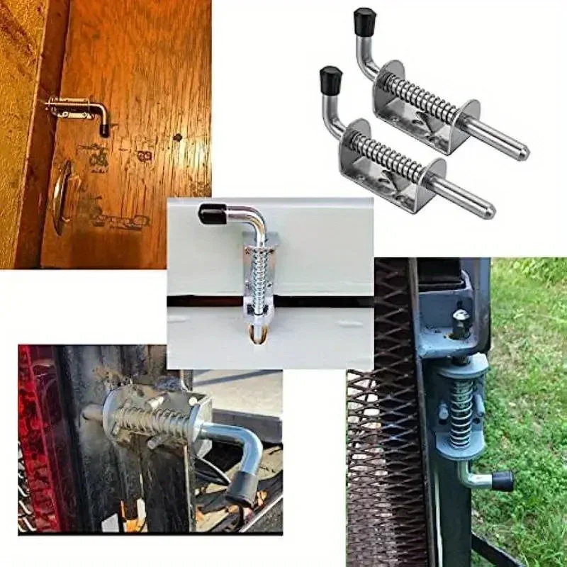 1/2PCS Spring Loaded Latch Pin 304 Stainless Steel Silver Window Cabinet Hinges Security Door Bolt Latch For Household Hardware door latch