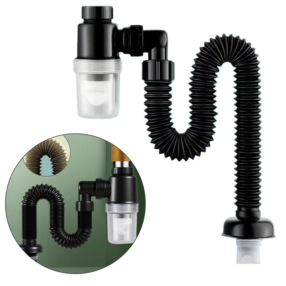 Telescopic Flexible Sink Drain Anti Clogging Home Sink Hose Sink Deodorant Strainer Drain Sewer Pipe Bathroom Sink Accessories 6