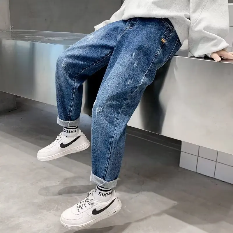 Big Boy Trousers Jeans For Boys 4 To 12 Years Kids Boy Child Summer Clothes Teenager kids pants boys jeans