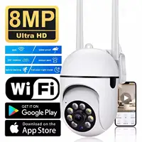 Caméra de surveillance IP sans fil Wifi 8MP PTZ avec zoom 4X, suivi, audio bidirectionnel, vision nocturne couleur HD, application V360PRO 2