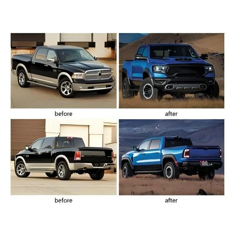 XDS T-Modification Accessories PP Front Rear Bumper Body Kits Grille For Dodge RAM 1500 2019-2023 Year BodyKit To TRX 2024High Q