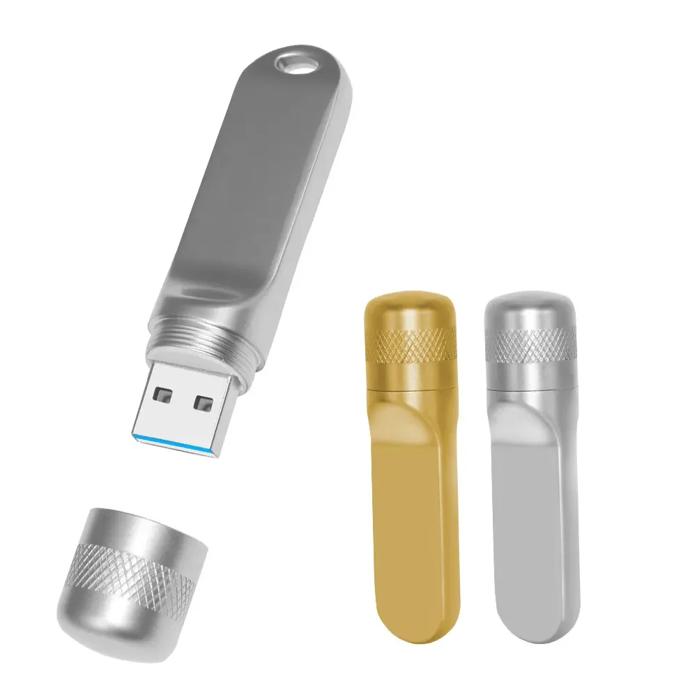 Multifunctional USB Flash Drive Set - Mini Metal Memory Stick in Gold and Silver