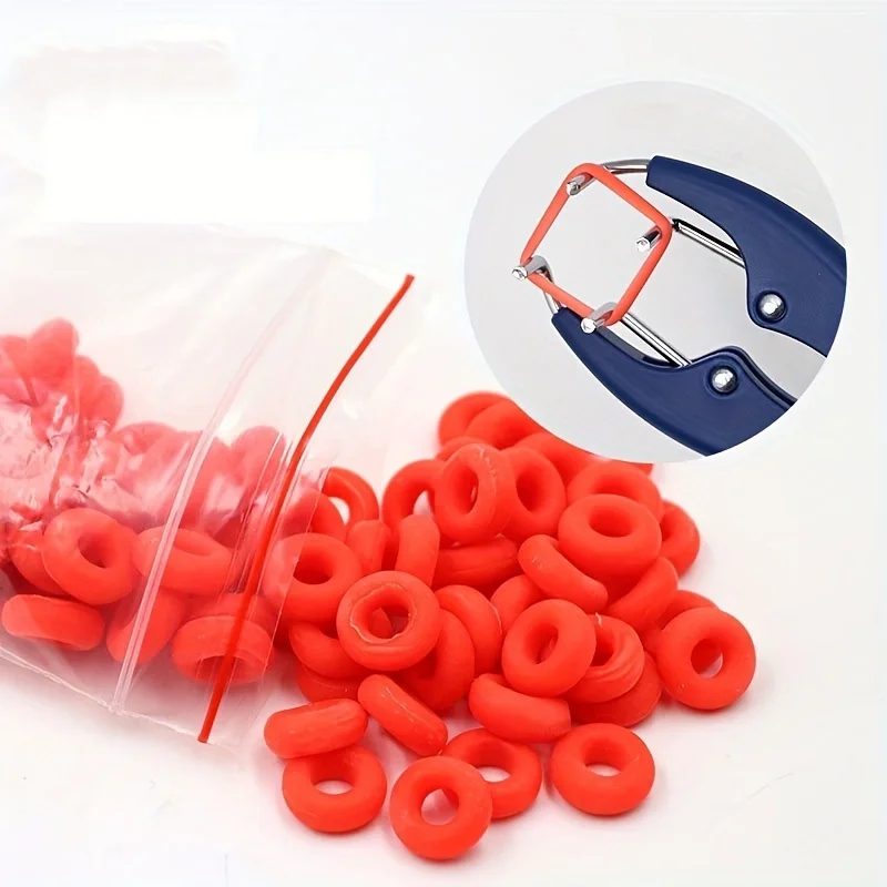 Animal Castration Pliers Bander 1pc 100Pcs Rings