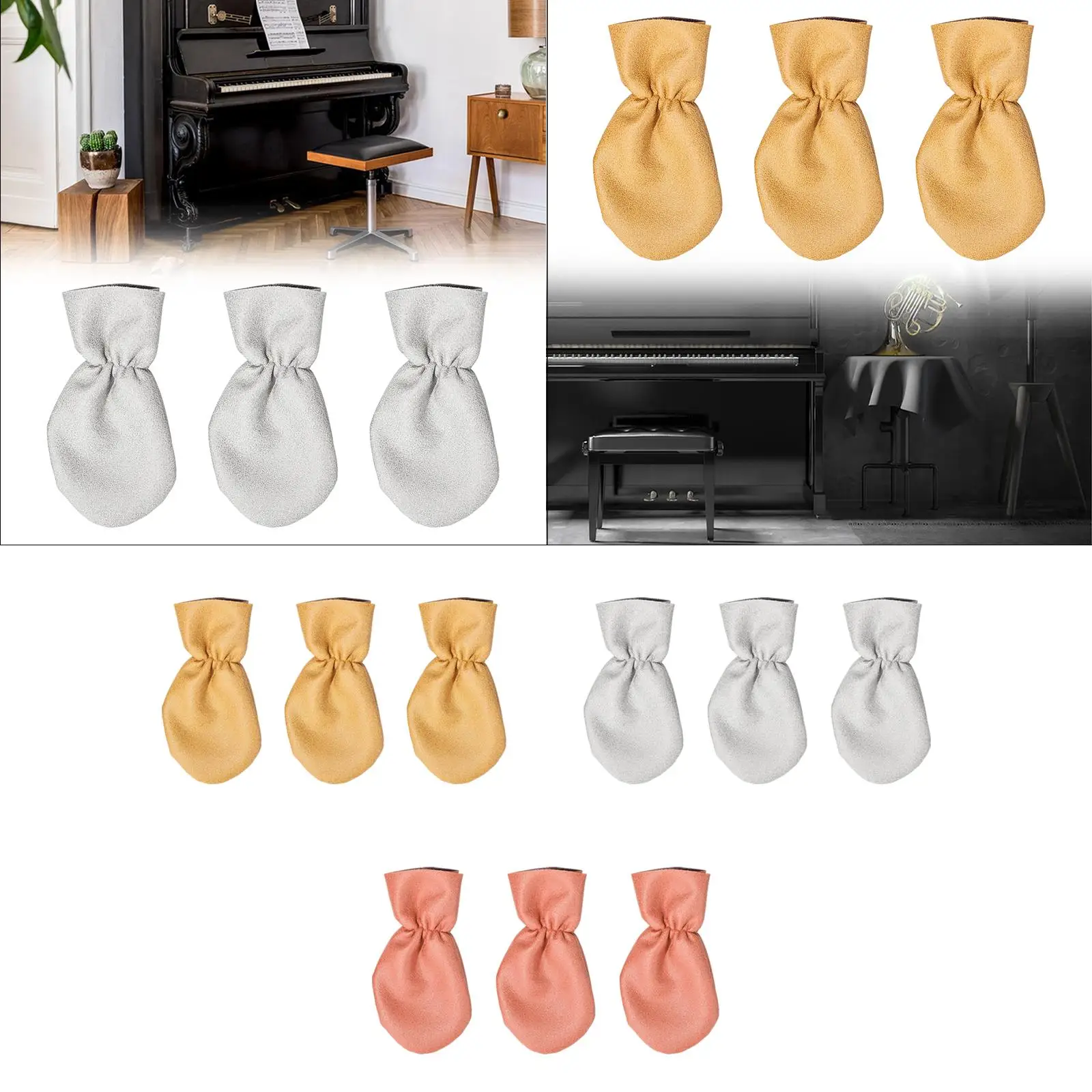 3x Piano Pedal Dust Cover Musical Instrument Protective Case for Grand Piano