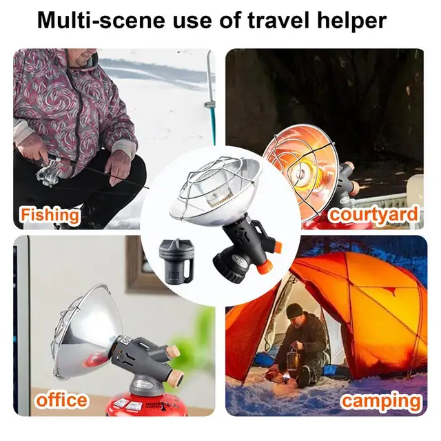 4000 BTU Portable Propane Heater For Camping - Tip-Over & Low Oxygen Shut-Off, 5.2 Hour Runtime