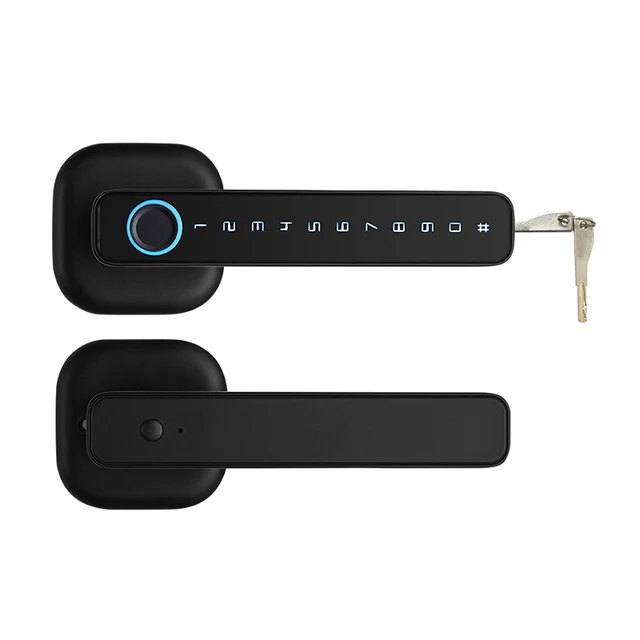 Tuya SmartLife APP Smart Fingerprint Capacity 100/ Password IC Card Single Latch Lock Dead Bolt For Indoor Wooden Metal Door 5