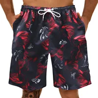 Summer Printed Beach Shorts For Men Fashion Sports Cargo Pants Straight Leg Loose Shorts Drawstring Elastic Waisted Trousers 2
