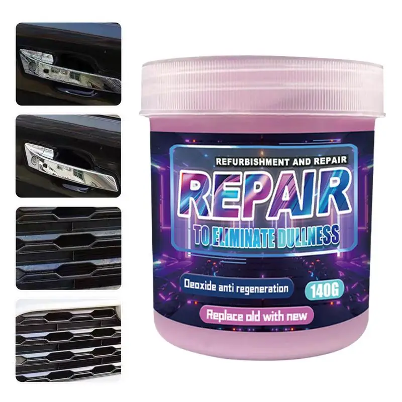 Car Chrome Polish 140g Chrome Rust Remover Metal Polishing Paste Restorer Car Plating Refurbishment Paste Vehicle Detailing