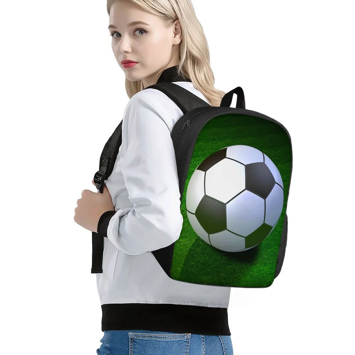 Креативный рюкзак с 3D принтом футбольного мяча для женщин и мужчин, Детская сумка для книг, рюкзак для малышей, модный студенческий рюкзак для отдыха