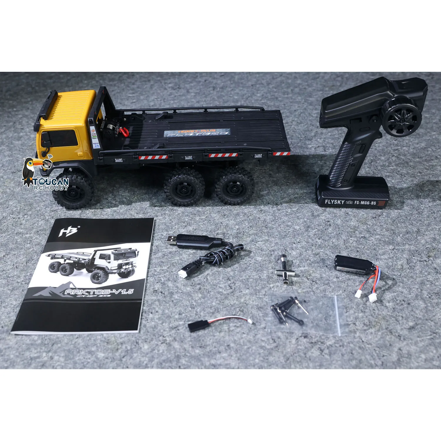 RTR 1/18 RC クローラー 6x6 フラットベッドトラック ロックカーホビー