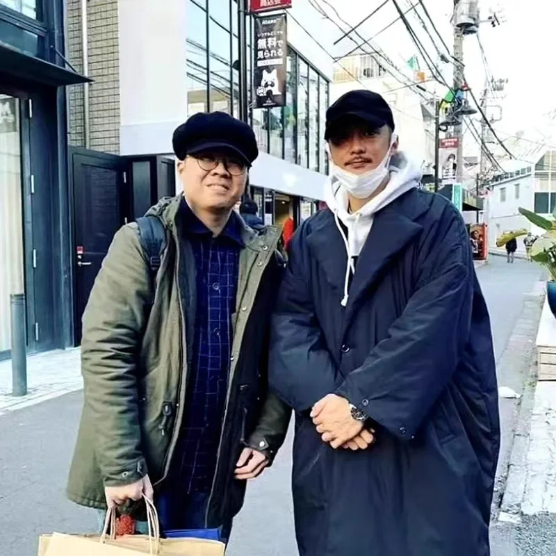 N.HOOLYWOOD Japanese Autumn Winter Warmth Thickened Loose Casual Men's Clothing Oversized Long Cotton Parkas Jacket