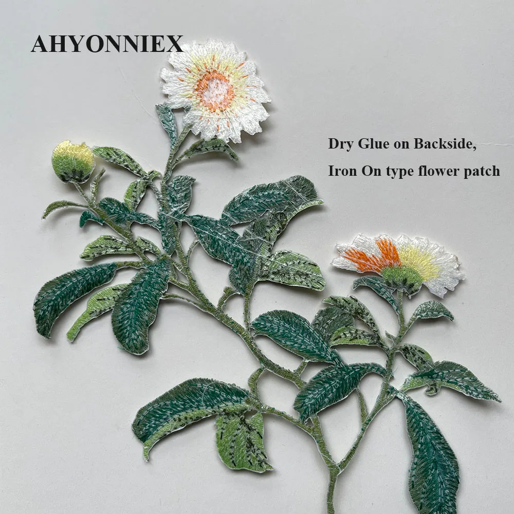 Patch En Polypropylène Brodé Thermocollant Motif Pot De Fleurs Cactus Marguerite Rose Sur Tige Pour Vestes, Sacs, Jeans, T-shirts, Sacs à Dos