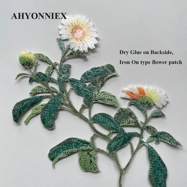 Set 46 Toppe Termoadesive Floreali - 14 Margherite, 10 Fiori Grandi, 22 Fiori Piccoli, Per Decorazione E Riparazione - Foto 9