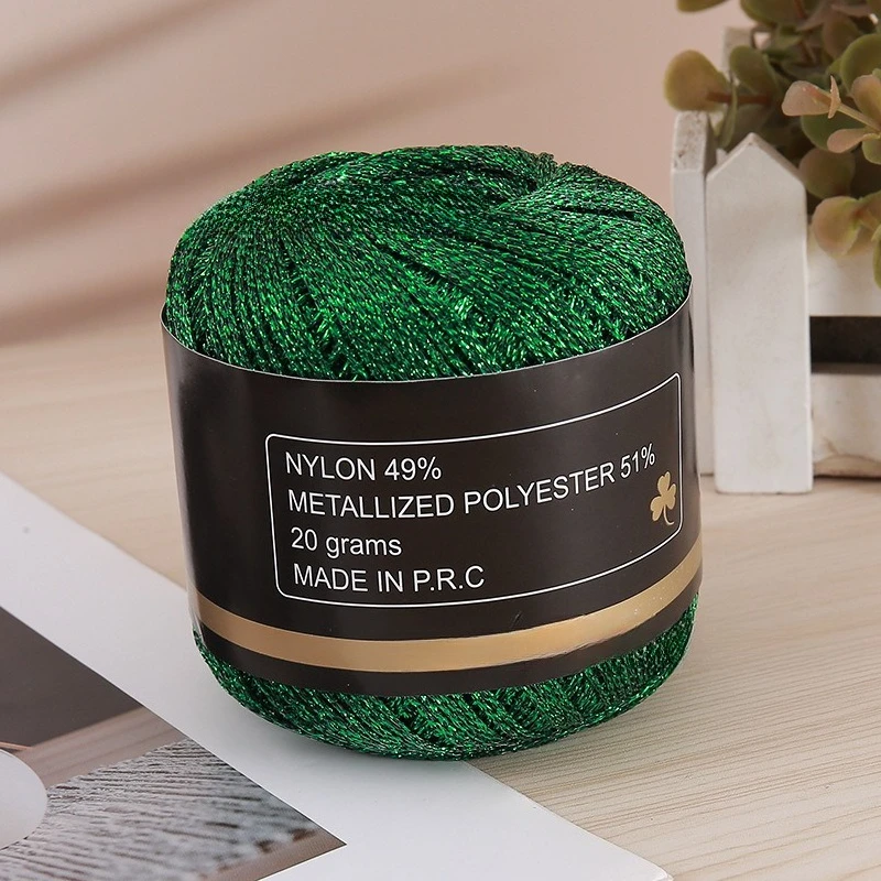 Luxurious Metallic PET Thread - 120 Meters of 2mm Gold & Silver Yarn for Hand Knitting, DIY Crafts, and Decorative Embroidery