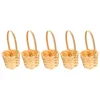 5 Pcs Small Storage Containers Mini Flower Basket Woven Baskets Linen Bamboo Bathroom for Wedding 2