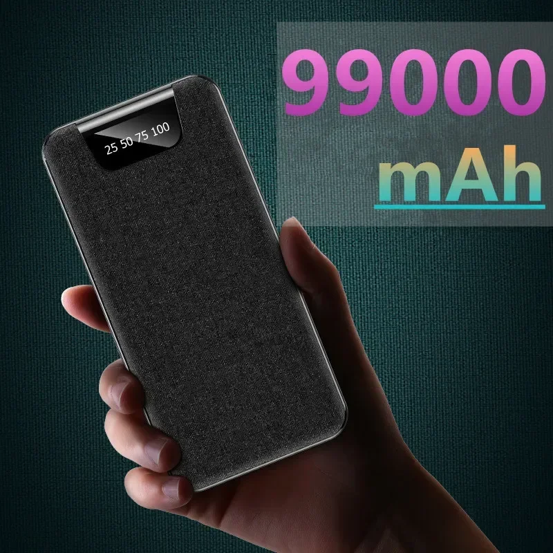 99000Mah Slim Power Bank Caricabatterie Portatile Batteria Esterna Power Bank Per Iphone 12Pro Xiaomi Huawei Samsung Power Bank