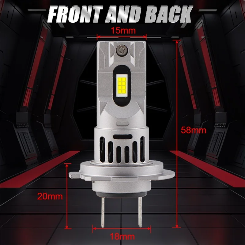1500W Canbus H7 LED Car Headlights 1:1 Mini Size LED Bulb 6000K 4000000LM Auto Lamp Fog Light 9035 CSP Wireless Car With Fan