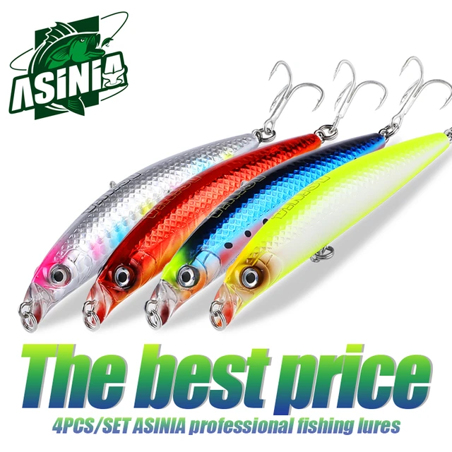 ASINIA Best price 4pcs each set 9cm 10g depth 0.5-1m fishing lures