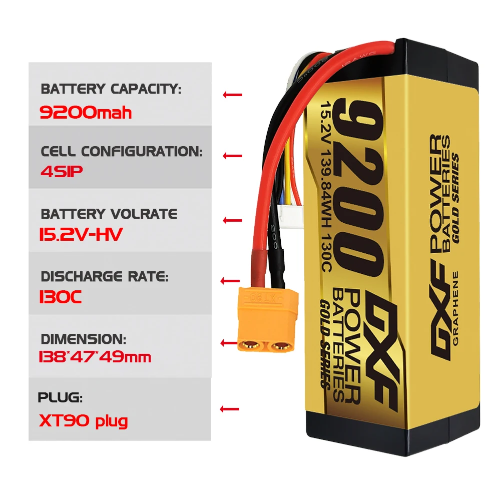 DXF Lipo 4S 6S 14.8V 15.2V 22.2V Battery 5200mAh 6200mAh 6500mAh 7000mAh 8000mAh 8400mAh 9200mAh 10000mAh for RC Car Buggy Tank 2