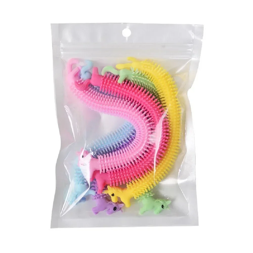 Decompression Toy Unicorn Worm Squishy Toys Flexible Glue Noodle Rubber Force Vent Squeeze String for Children Adults Gift 5