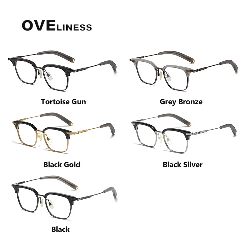 Fashion Square Pure Titanium Glasses Frame for Men Women Optical male eyeglasses frames Prescription Myopia eye glasses eyewear