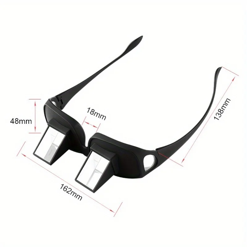 90Adjustable Angle Lazy Glasses Double Refraction Horizontal Glasses Comfortable Lying Glasses with Full FramePCFramework