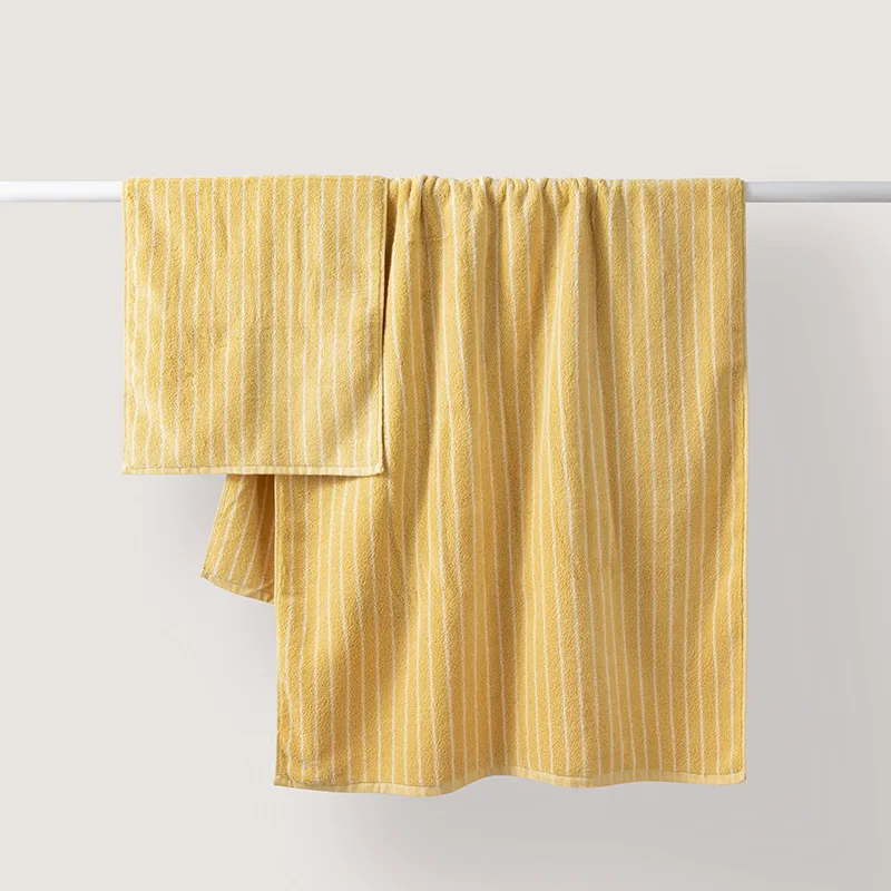 70x140cm Adult 2 Bath Towel 2 34x74cm Kids Hand Towel Cotton Super Absorbent Striped Blue Bathroom Towels Set Bath Towels Cotton Towel