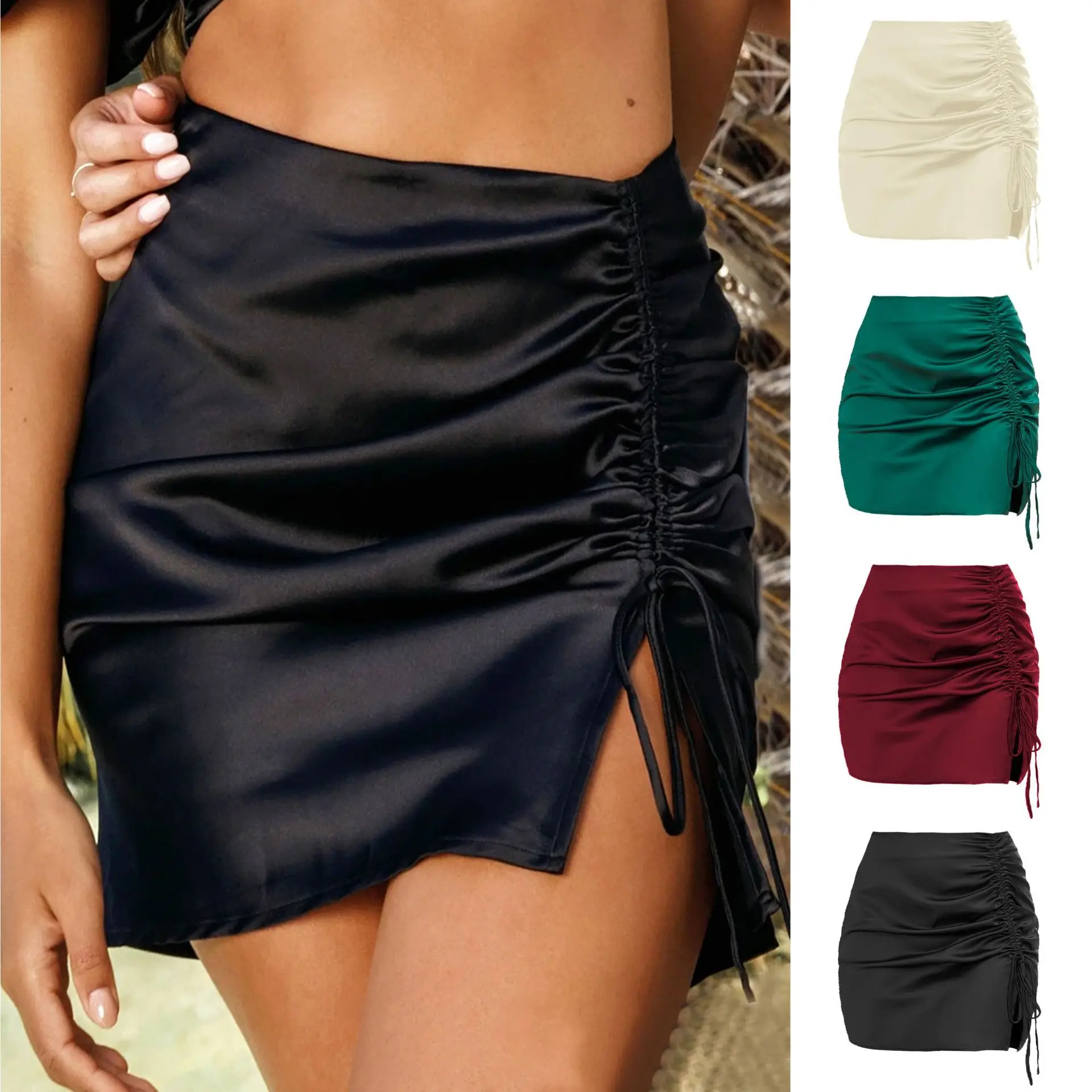 Women Summer Elastic Waist A Line Skirt