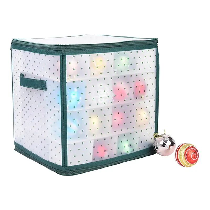 

64 Grid Christmas Ball Storage Box Christmas Baubles Sorting Storage Container With Lid Christmas Ornaments Organizer Bag