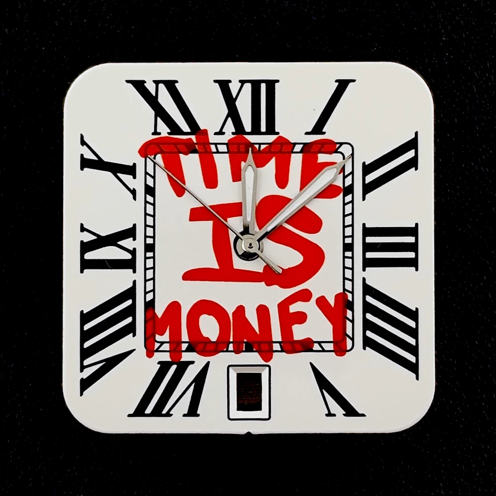 Square Dial 'Time is Money' Customized Watch Face for Premium Watch Accessories