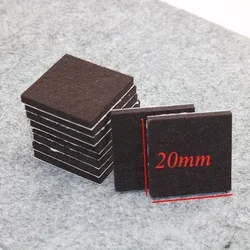 Felt Chair Leg Pads - Non - Slip Floor Protector Mat, 20mm, 5mm Thick, Self - Adhesive Furniture Accessory (Brown - square - 32pcs)