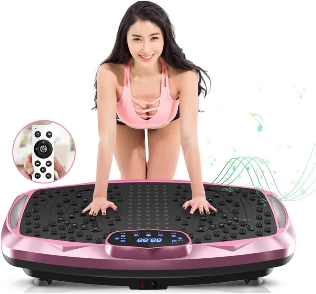 

Vibration Plate Exercise Machine Whole Body Workout Vibration Fitness Platform for Home Fitness & Weight Loss + BT + Remote