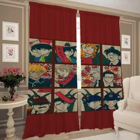 Window Kitchen Curtains for Living Room 2 Pieces Blackout Curtains Door Curtain D-detective C-conan Bedroom Decoration Partition 2