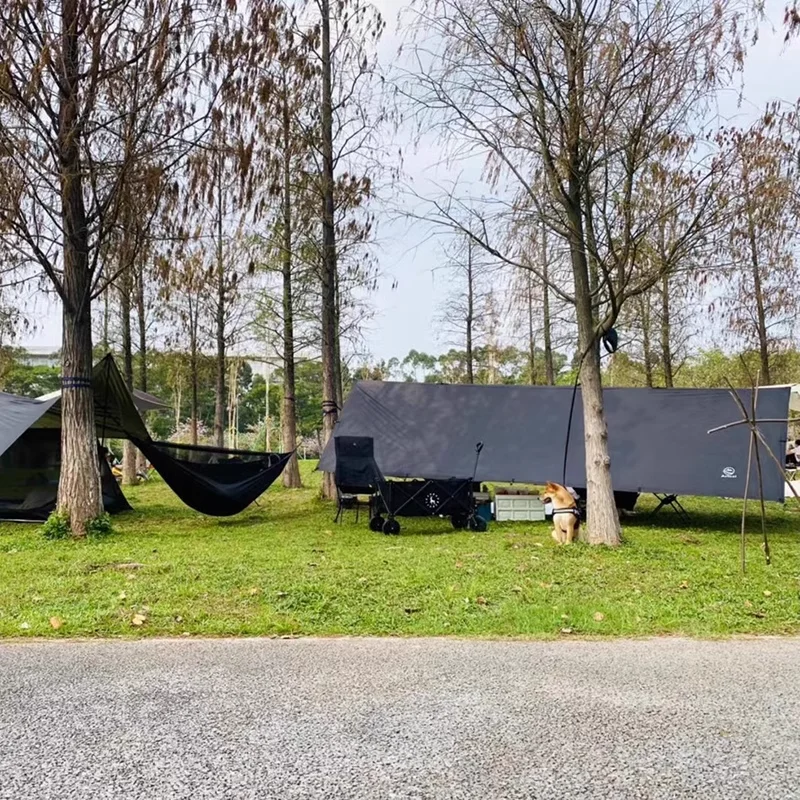 Black glue sun block Camping Tarp Portable Lightweight Waterproof Camping Tent Tarp, UV Protection Hammock Tarp