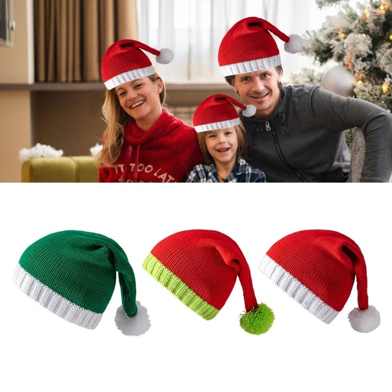 Christmas Knitted Hat Adults Children Warm Crochet Hat Santa Claus christmas beanie hat